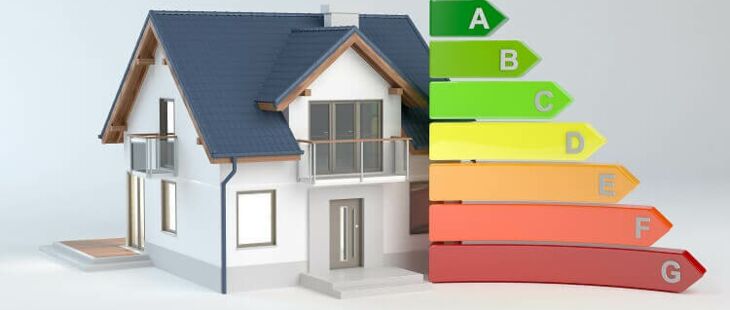 Gebäude mit Energieeffizienzklassen