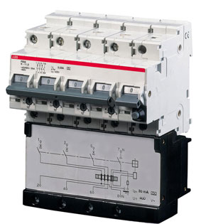 Hochleistungs-Sicherungsautomat mit Fehlerstrom-Schutzeinrichtung (Quelle: Fa. ABB)